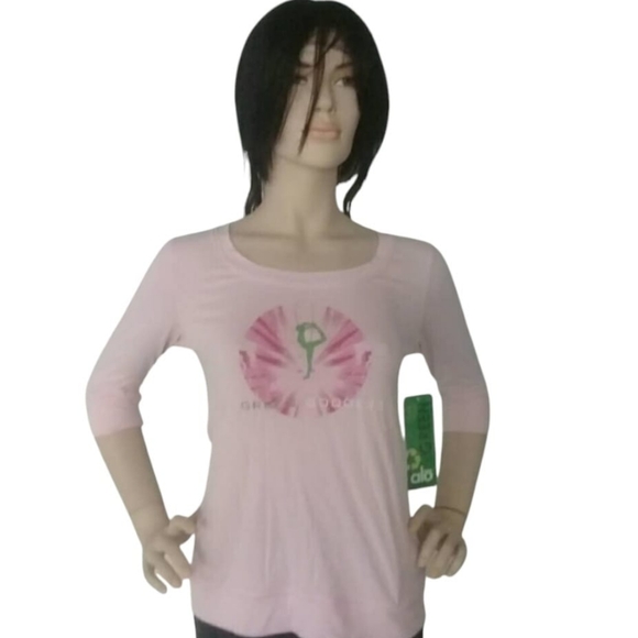 ALO BAMBOO T - SHIRT 3/4 SLEEVES  Powder Pink ALO - Picture 14 of 14